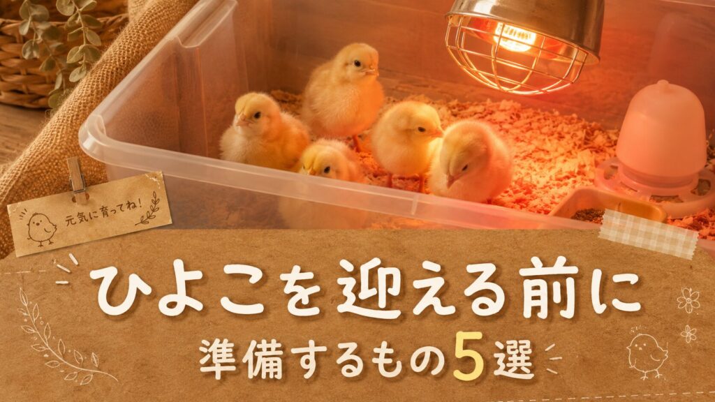 ひよこを迎える前に準備するもの｜保温・飼育箱・餌・床材